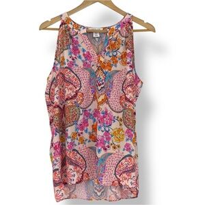 Tabitha Webb Multicolor Floral Racerback Sleeveless Top Wms Sz Large